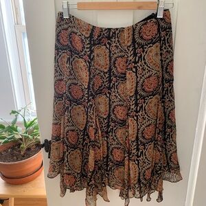 Vintage Lauren Ralph Lauren silk paisley asymmetrical skirt